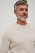 Светр з домішкою вовни Sisley чоловічий колір бежевий легкий (3626289)