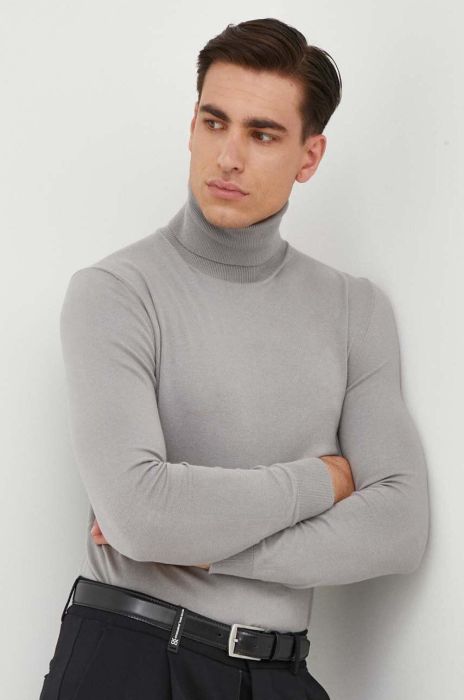 Светр Sisley чоловічий колір сірий легкий гольф (3467941)