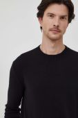 Вовняний светр Sisley чоловічий колір чорний легкий (3684087)