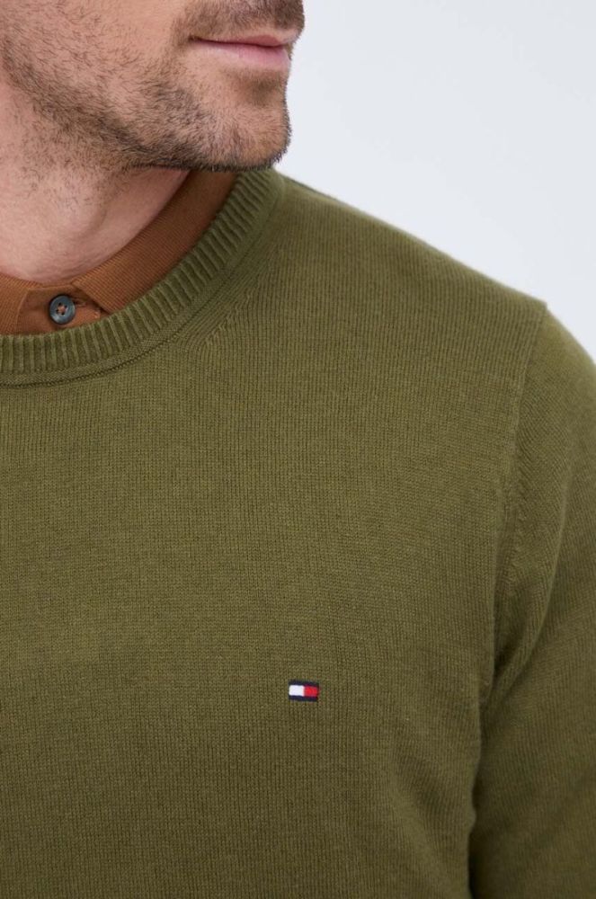 Светр з домішкою кашеміру Tommy Hilfiger колір зелений легкий фото 4