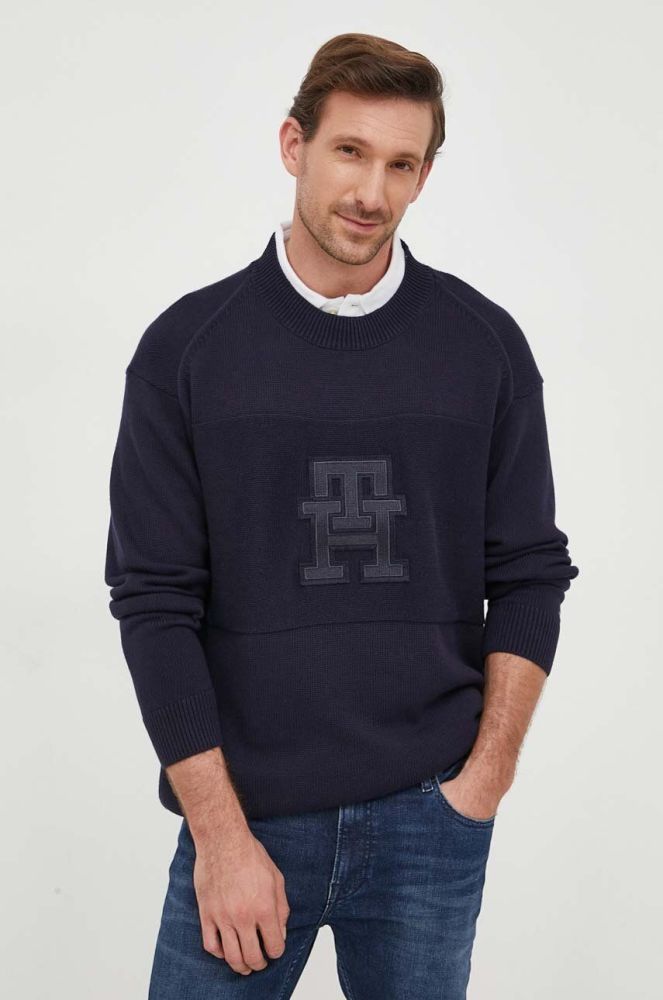 Бавовняний светр Tommy Hilfiger колір синій легкий (3578580)