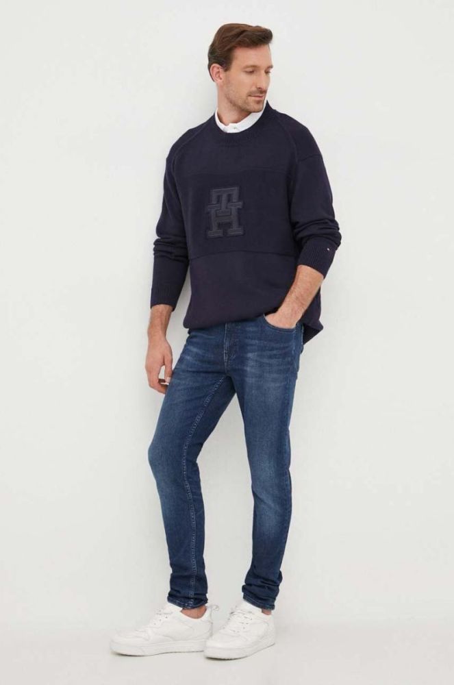 Бавовняний светр Tommy Hilfiger колір синій легкий (3578580) фото 2