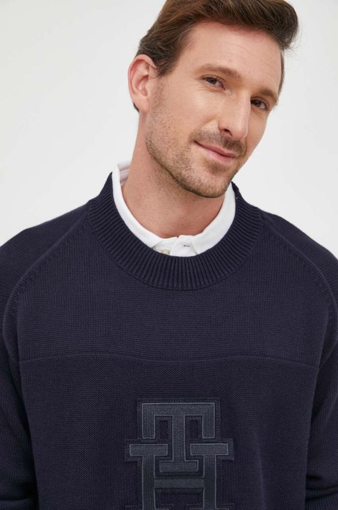 Бавовняний светр Tommy Hilfiger колір синій легкий (3578580) фото 4