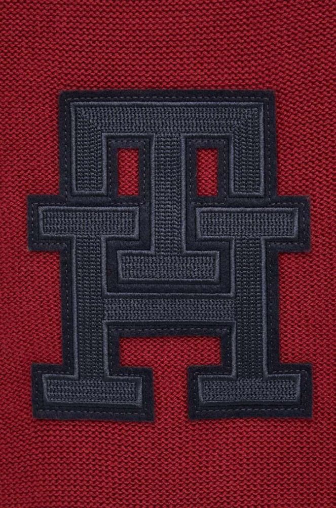 Бавовняний светр Tommy Hilfiger колір бордовий легкий фото 4