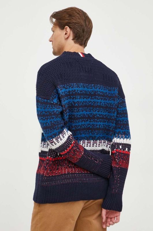 Кардиган з домішкою вовни Tommy Hilfiger колір синій фото 2