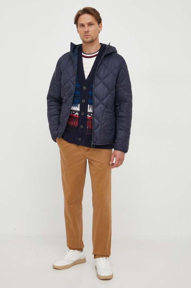 Кардиган з домішкою вовни Tommy Hilfiger колір синій фото 3