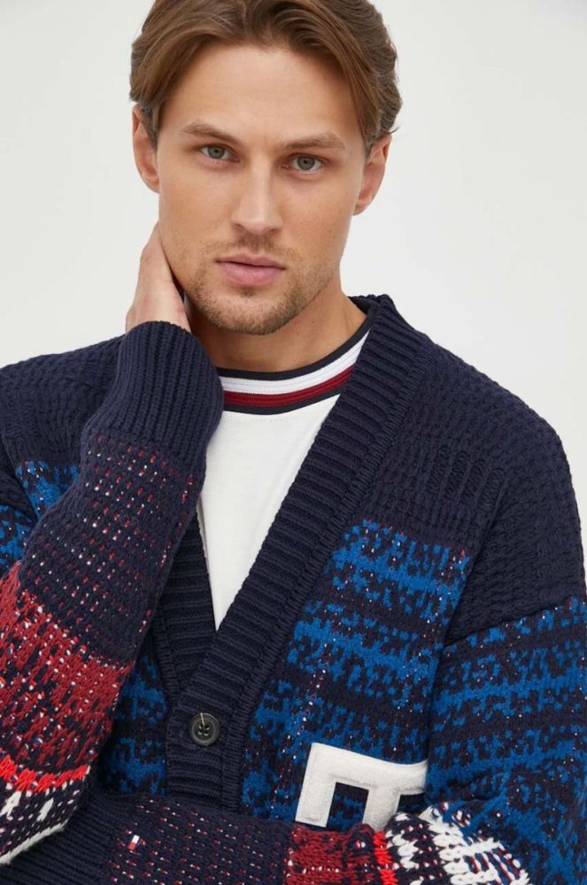 Кардиган з домішкою вовни Tommy Hilfiger колір синій фото 4