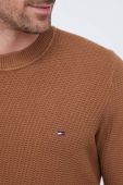 Бавовняний светр Tommy Hilfiger колір коричневий легкий