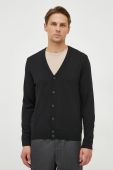 Вовняний кардиган BOSS колір чорний (3657722)
