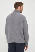 Вовняний светр BOSS чоловічий колір сірий гольф