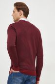 Вовняний светр BOSS чоловічий колір бордовий легкий (3657737)