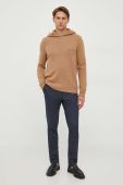 Вовняний светр BOSS чоловічий колір бежевий легкий (3655737)
