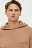 Вовняний светр BOSS чоловічий колір бежевий легкий (3655737)