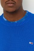 Бавовняний светр Tommy Jeans колір блакитний