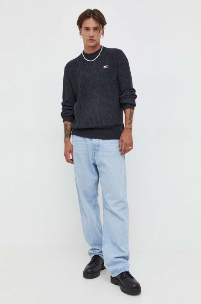 Бавовняний светр Tommy Jeans колір чорний (3416741) фото 2
