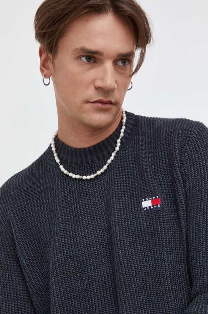 Бавовняний светр Tommy Jeans колір чорний (3416741) фото 4