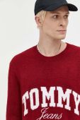 Светр Tommy Jeans чоловічий колір бордовий