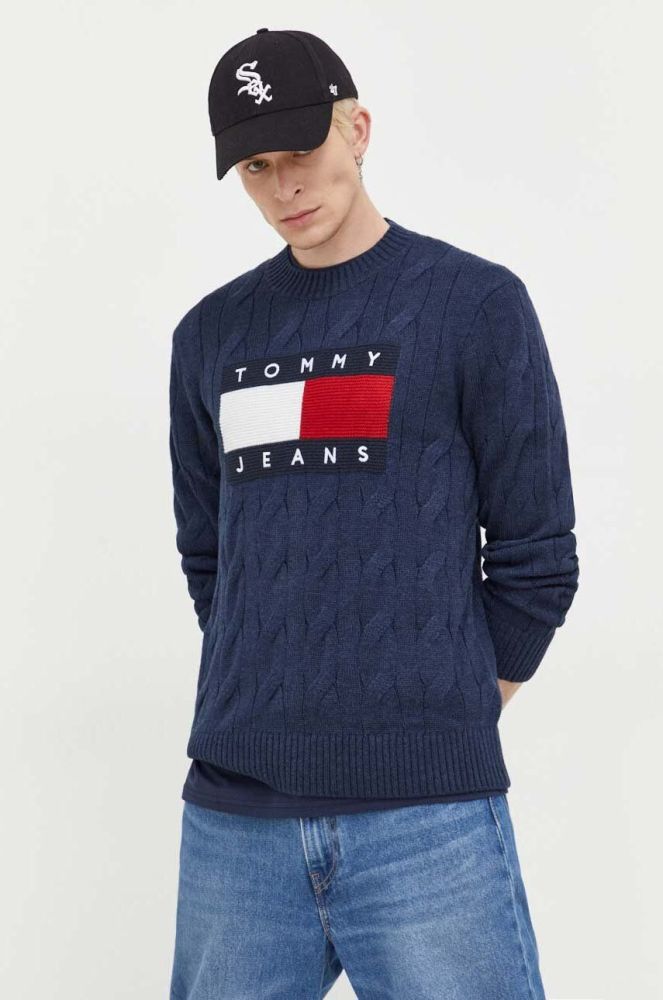 Светр Tommy Jeans чоловічий колір синій (3558750)