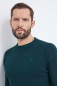 Светр з домішкою вовни Trussardi чоловічий колір зелений легкий