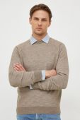Светр з домішкою вовни Trussardi чоловічий колір бежевий легкий