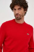 Вовняний светр Lacoste чоловічий колір червоний