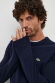 Вовняний светр Lacoste чоловічий колір синій