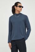 Вовняний светр Tiger Of Sweden чоловічий легкий півгольф колір блакитний