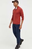 Светр з домішкою вовни Superdry чоловічий колір червоний півгольф