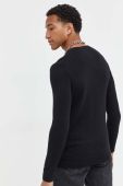 Светр з домішкою вовни Superdry чоловічий колір чорний легкий