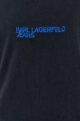 Светр з домішкою вовни Karl Lagerfeld Jeans чоловічий колір чорний легкий гольф