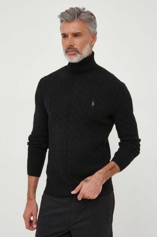 Гольф чоловічий вовняний Polo Ralph Lauren колір чорний фото 4