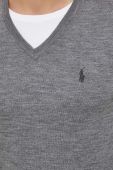 Вовняний светр Polo Ralph Lauren чоловічий колір сірий легкий (3572504)