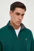 Бавовняний светр Polo Ralph Lauren колір зелений легкий півгольф
