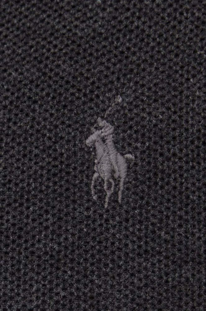 Бавовняний светр Polo Ralph Lauren колір сірий легкий півгольф фото 5