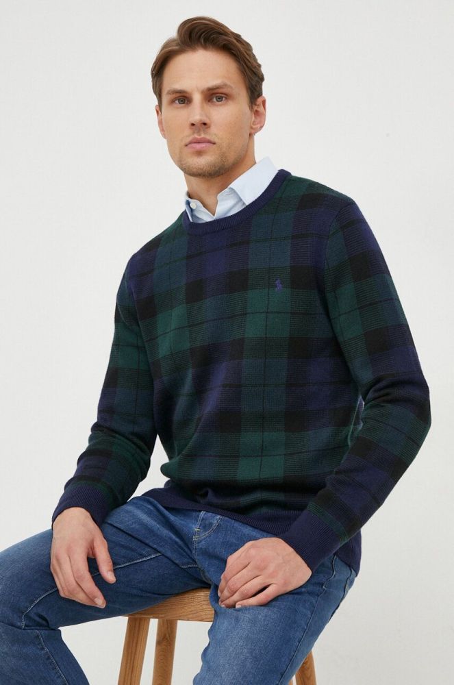 Вовняний светр Polo Ralph Lauren чоловічий колір зелений (3657755)
