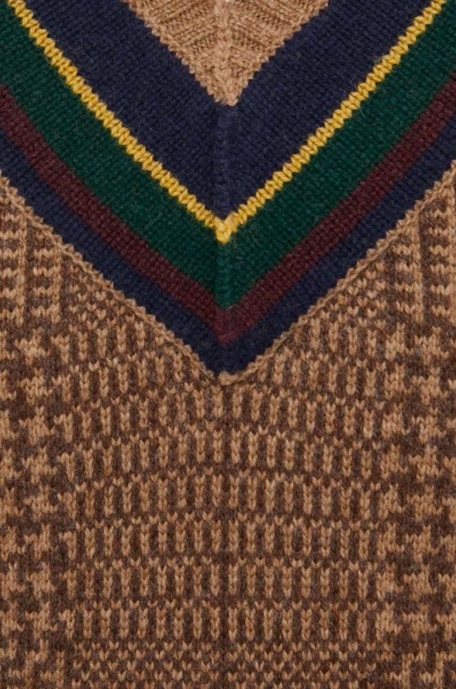 Вовняний светр Polo Ralph Lauren чоловічий колір бежевий теплий фото 5