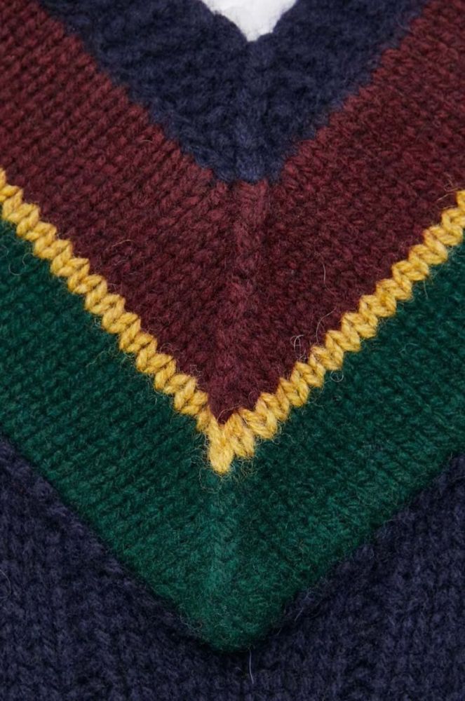 Вовняний светр Polo Ralph Lauren чоловічий колір синій теплий фото 4