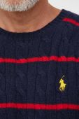Вовняний светр Polo Ralph Lauren чоловічий колір синій легкий гольф (3615253)