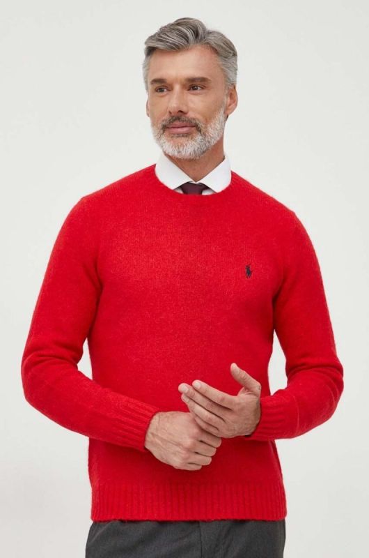 Вовняний светр Polo Ralph Lauren чоловічий колір червоний (3615166)