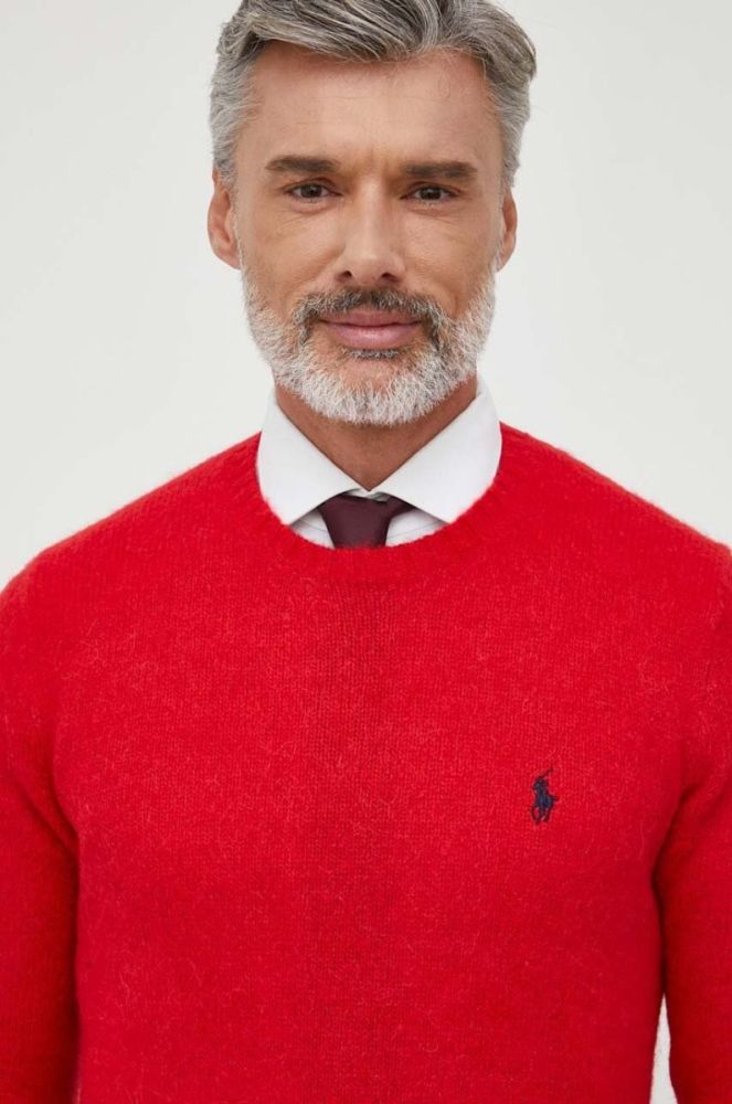 Вовняний светр Polo Ralph Lauren чоловічий колір червоний (3615166) фото 4