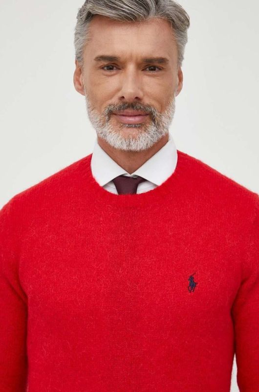 Вовняний светр Polo Ralph Lauren колір червоний фото 4