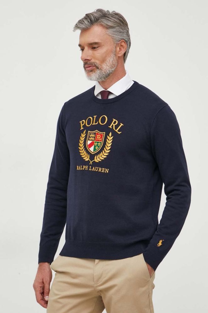 Бавовняний светр Polo Ralph Lauren колір синій легкий (3619122)