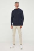 Светр з домішкою вовни Barbour чоловічий колір синій