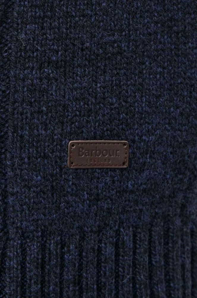 Светр з домішкою вовни Barbour чоловічий колір синій фото 5
