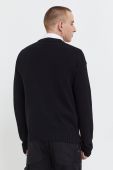 Вовняний светр HUGO чоловічий колір чорний легкий (3676844)
