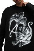 Светр AllSaints MK004Z WILDER CREW чоловічий колір чорний теплий