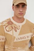 Светр Desigual чоловічий колір бежевий теплий