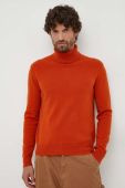 Светр з кашеміру United Colors of Benetton колір помаранчевий легкий гольф
