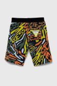 Бавовняні шорти Guess регульована талія колір барвистий
