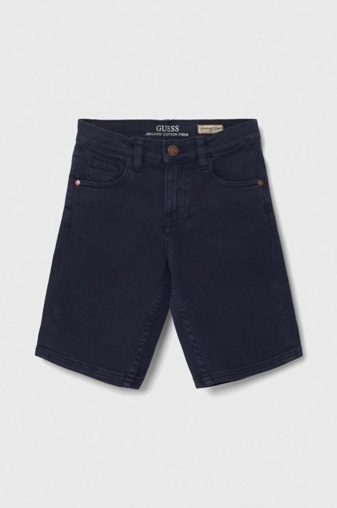 Дитячі джинсові шорти Guess колір синій регульована талія (3404807)